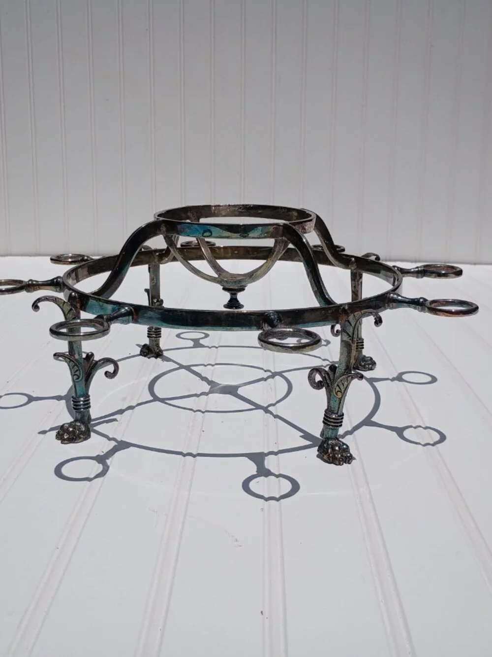 Vintage Silverplate Epergne Frame Centerpiece Stand Cordial Liquor Holder Taiwan